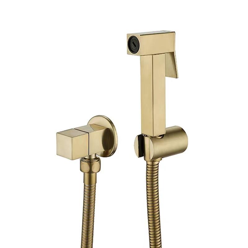 Brass Handheld Toilet Bidet Sprayer Set Accessories Black Bidet Faucet for Bathroom Sprayer Shower Head Self Cleaning Gold Color