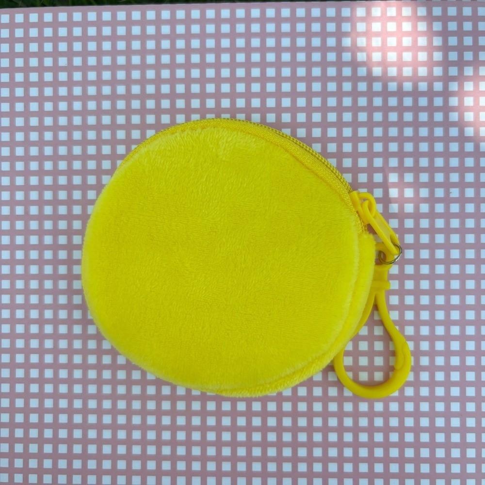 Round Shape ID Card Bag Solid Color Keychain Wallet Fashion Coin Purse  Gift