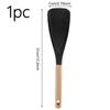 Japanese Style Silicone Spatula - Wood Handle, Heat Resistant, Non-Scratch, for Cooking, Baking, Salad, Popcorn, Dishwash