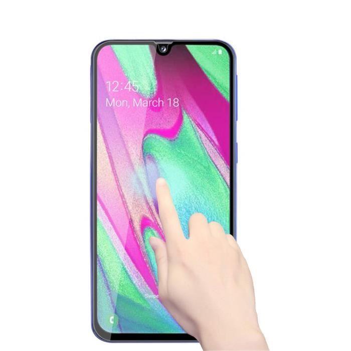 Tempered Glass - Phonillico® - Samsung Galaxy A40 - Pack of 2 - Black Edge - Scratch Resistant