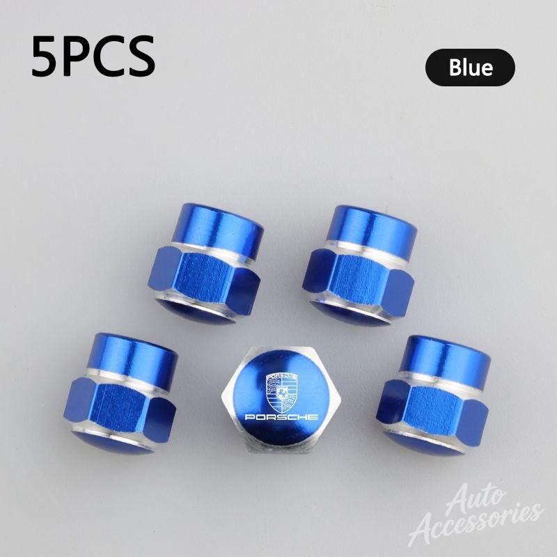 5Pcs Car Wheel Tire Valve Caps Metal Stem Covers For Porsche 911 718 Cayenne Cayman Panamera Macan Taycan Boxster 918 Stickers RJ2