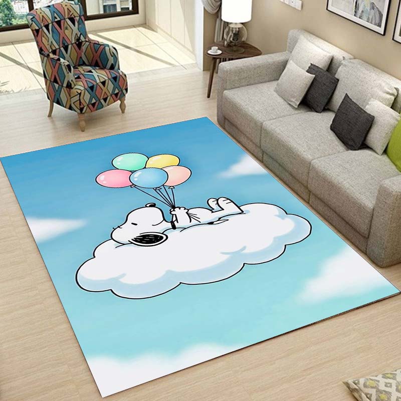 Snoopy Cartoon Print Rug Mat, Decorative Rug for Home, Bedroom, Bedside, Doormat, Bathroom Mat, Gift for Friends and Family.