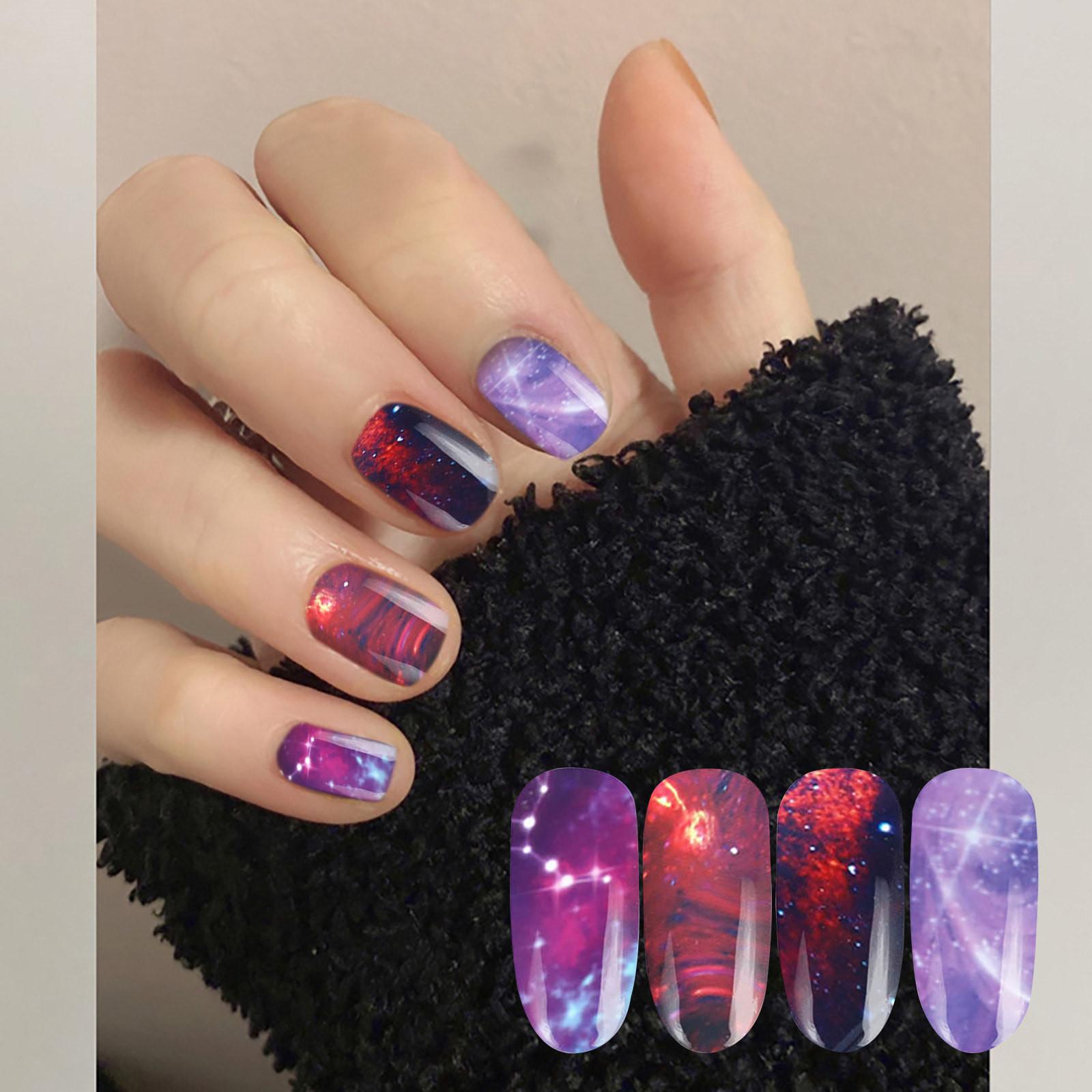 

1 секундная наклейка 10 шт./компл. Galaxy Nail Sky Paper 20*4 см наклейка для ногтей разноцветный