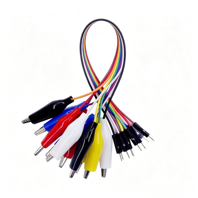 10-Pin Male/Female to Alligator Clip Test Cable Anti-Corrosion Insulated Lead for DIY Electronic Project Experiment