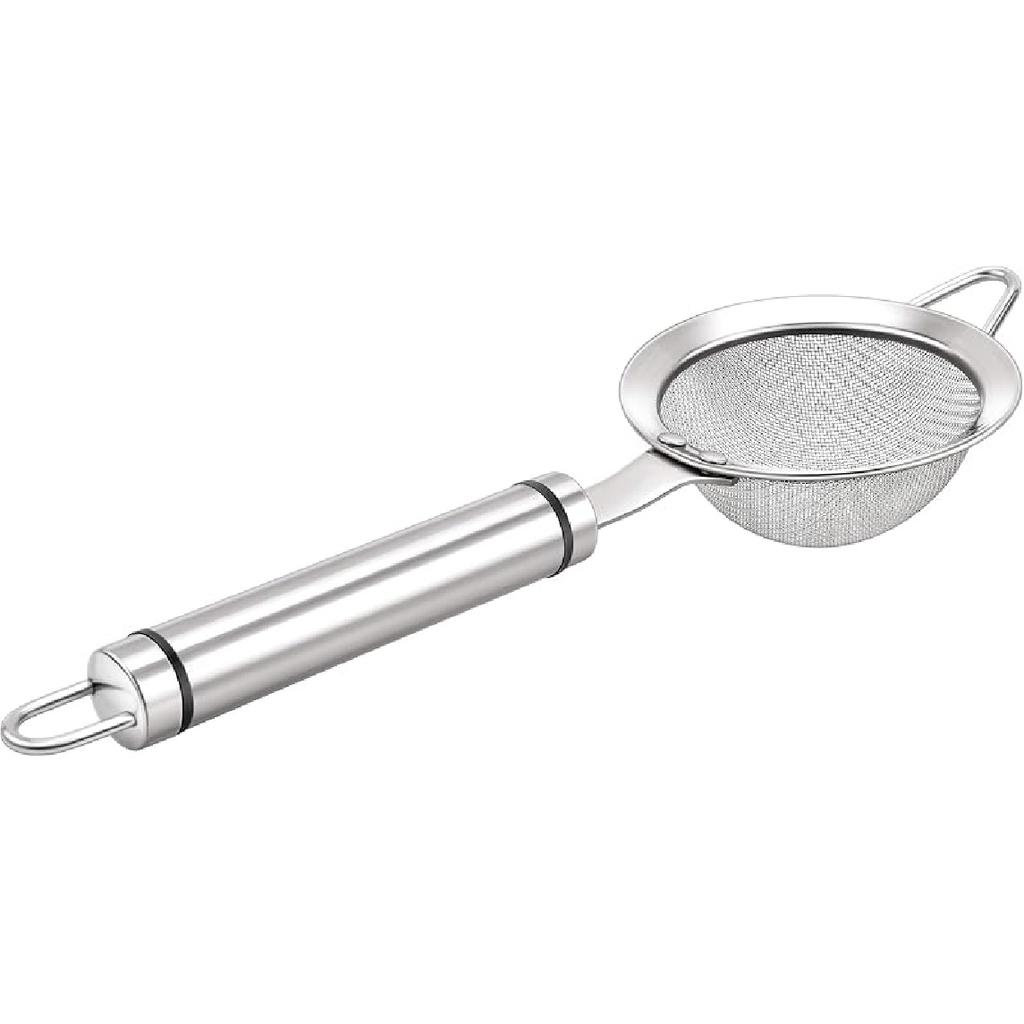 3.3inch 304 Stainless Steel Fine Mesh Strainer for Kitchen, Colander-Skimmer with Handle, Metal Sieves Sifters