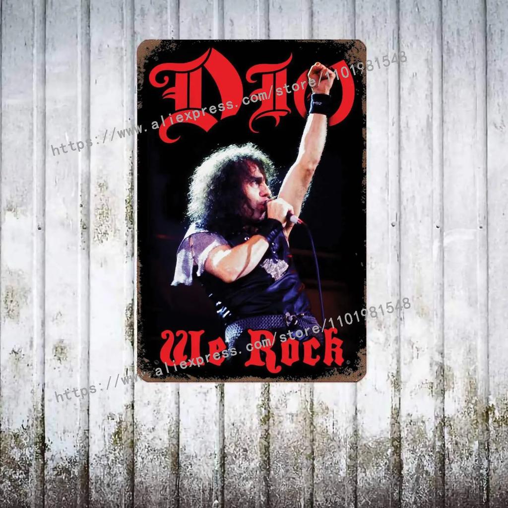 Dio Bands Metal Decor Poster Vintage Tin Sign Metal Sign Decorative Plaque for Pub Bar Man Cave Club Wall Decoration