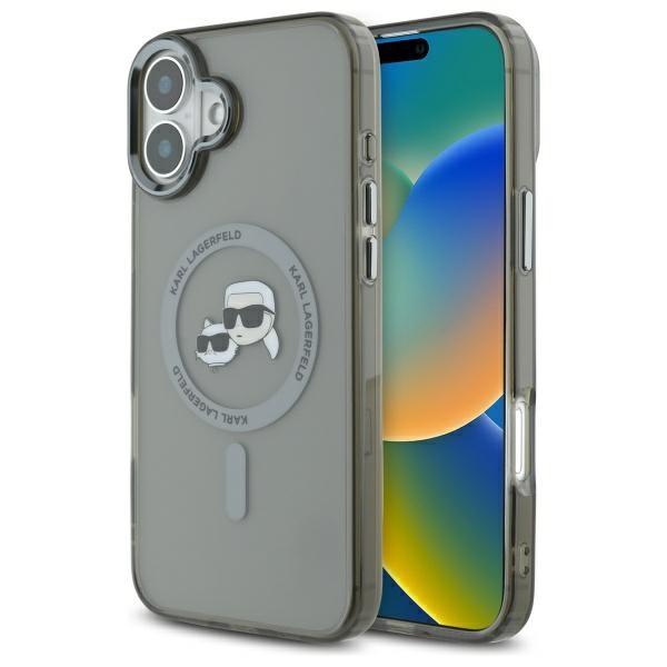 Karl Lagerfeld KLHMP16MHLSKCK iPhone Plus 6.7" black/black hardcase IML Metal Karl&Choupette Head MagSafe