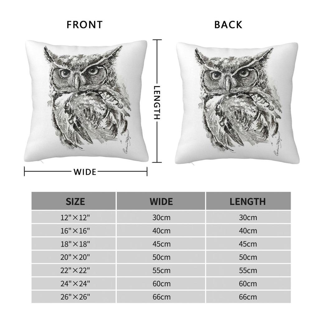 The Wise Owl Night Pillowcase Polyester Linen Velvet Printed Zip Decorative Throw Pillow Case Room Cushion Case