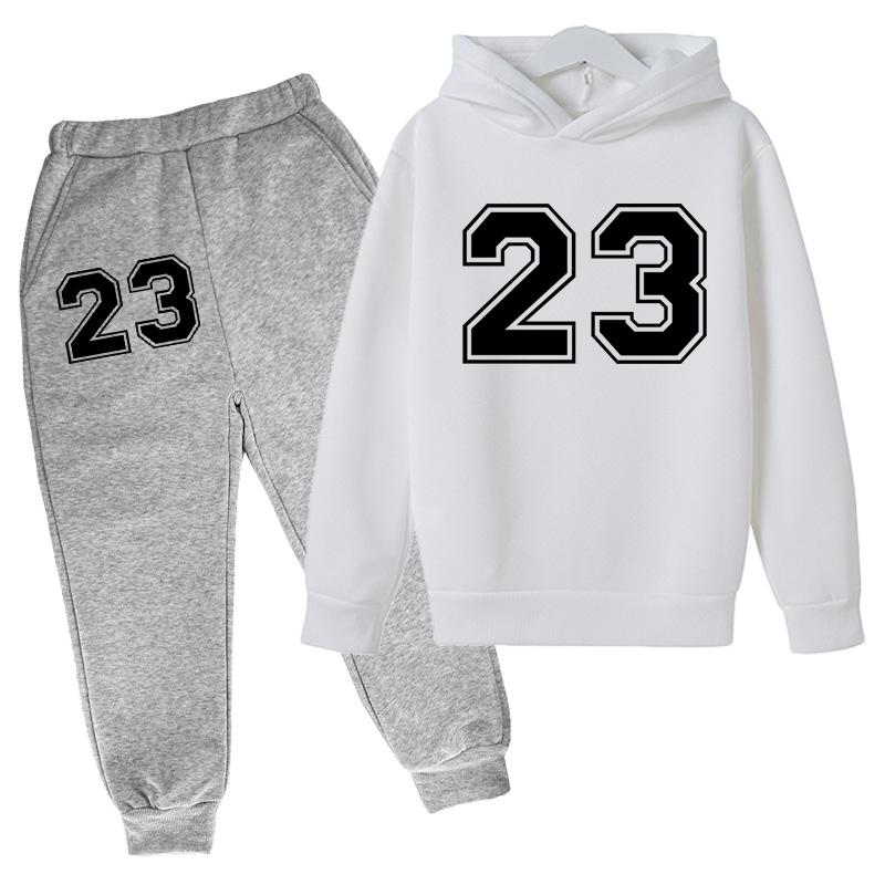 NEIN:23 Basketball Hoodie Sport Hoodie Set Frühling Herbst Kinder Hoodie + Hosen 2-teiliges Set Teen Cute 4-14Y Jungen Kinder Mädchen Hoodie
