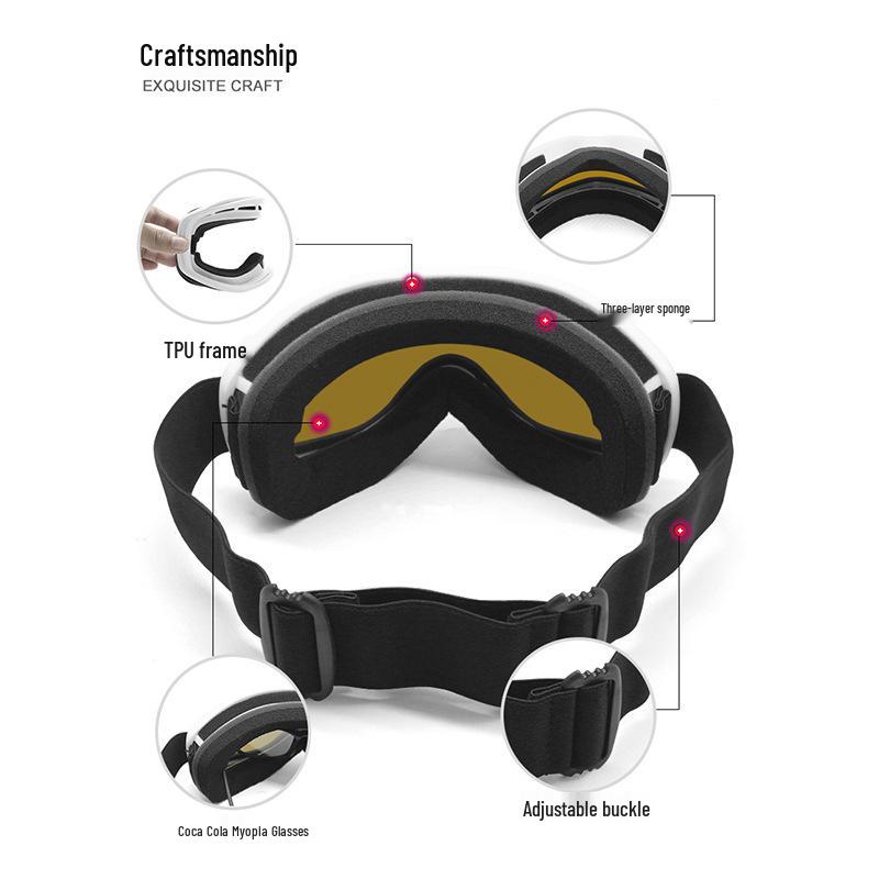 2025 Unisex Spherical Ski Goggles: Double-Layer Anti-Fog Outdoor Cylindrical Snow Goggles