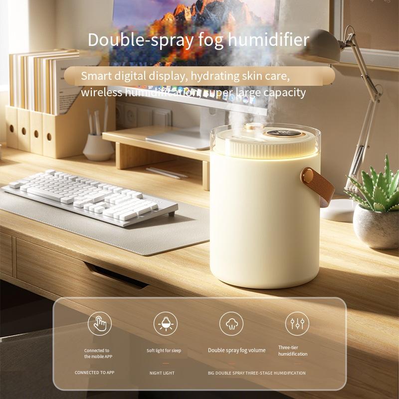 Air Humidifier Professional Large Capacity Household Silent Air Humidifier USB Rechargeable Dual Spray Humidifie LED Night Light