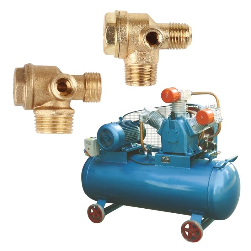 3-Way Unidirectional Check Valve Connect Pipe Brass/Zinc Alloy High Quality Air Compressor Replacement Check Valves Pipe