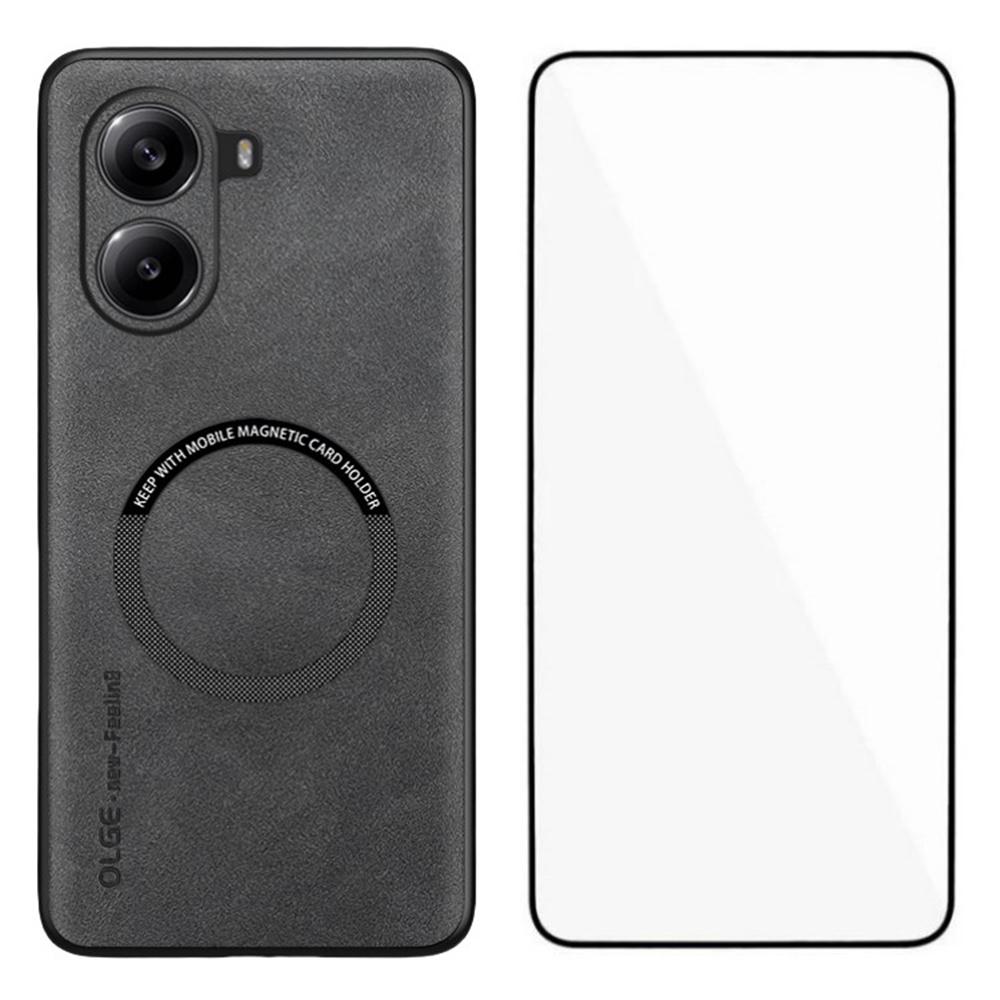 WANLONFENG YBP Series For Xiaomi Poco X7 Pro 5G Magnetic Case with Tempered Glass Film PU Leather+TPU Phone Cover Precise Cutouts