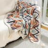 Chunky Knit Boho Throw Blankets Soft Tassel Plush Blankets Vintage Knitted Throw Blanket  Autumn