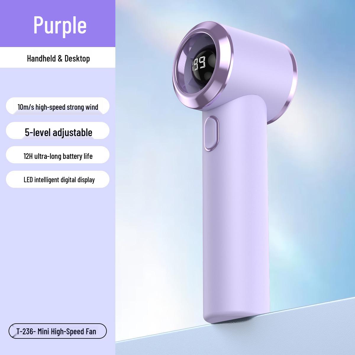 T236 Silent High-Speed Handheld Mini Fan - Powerful, Portable Cooling Turbine 125*42*38