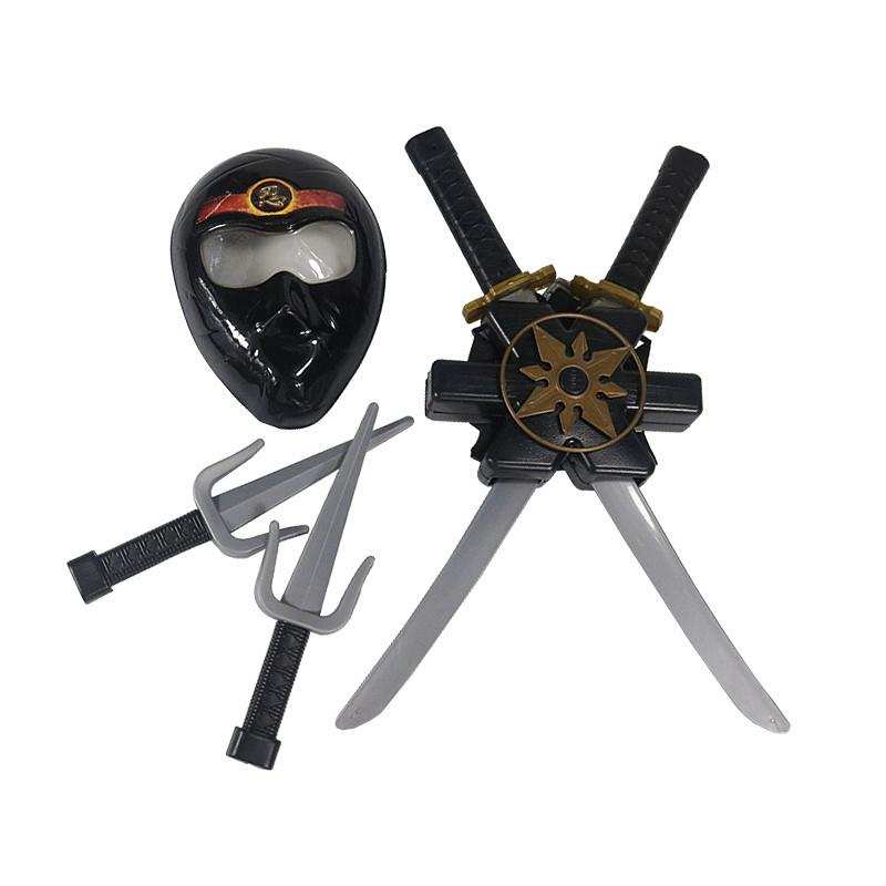 

Костюм черного ниндзя аниме набор игрушек ниндзя костюм сражающегося самурая маска детский праздник лучший подарок One Size&Anime Movies