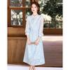 New Chinese Style Elegant Long Sleeve Mid-Length Dress