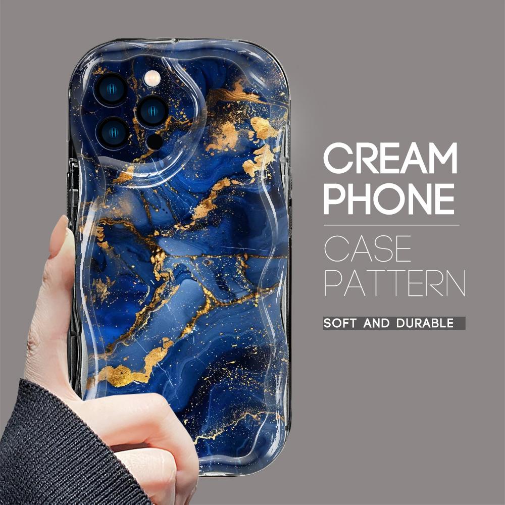 

Для iPhone 16 15 14 13 12 Pro Max Samsung S24 Ultra S23 S22 Plus Redmi Note 13 Pro Кремовый Текстурный Край Мягкий Мраморный Узор Полный Защитный Чехол для Объектива Xiaomi Poco X3 Pro чёрный