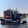 AAZF1 1/24 Alloy Truck Trailer Head Car Model Metal Container Truck Engineering Transport Vehicle Car Model Sound Light Kids Toys Gift