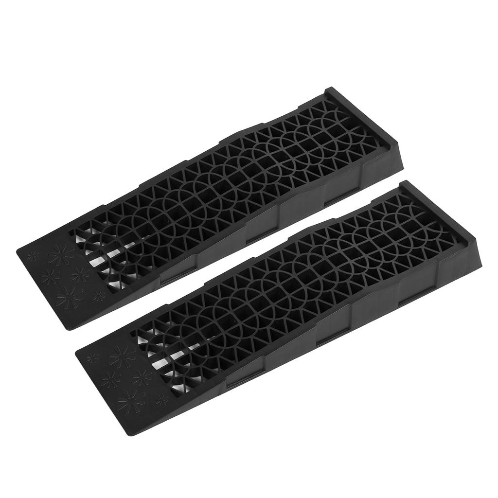 2pcs 4,400lbs Capacity Low Profile Car Ramps Plastic Automotive Ramp for Oil Change Maintenance Black