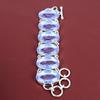 Faceted Tanzanite Quartz Bracelet Genuine Gemstone Bracelet 925 Sterling Silver Bracelet Adjustable Chain Bracelet Handmade Jewelry for Gift