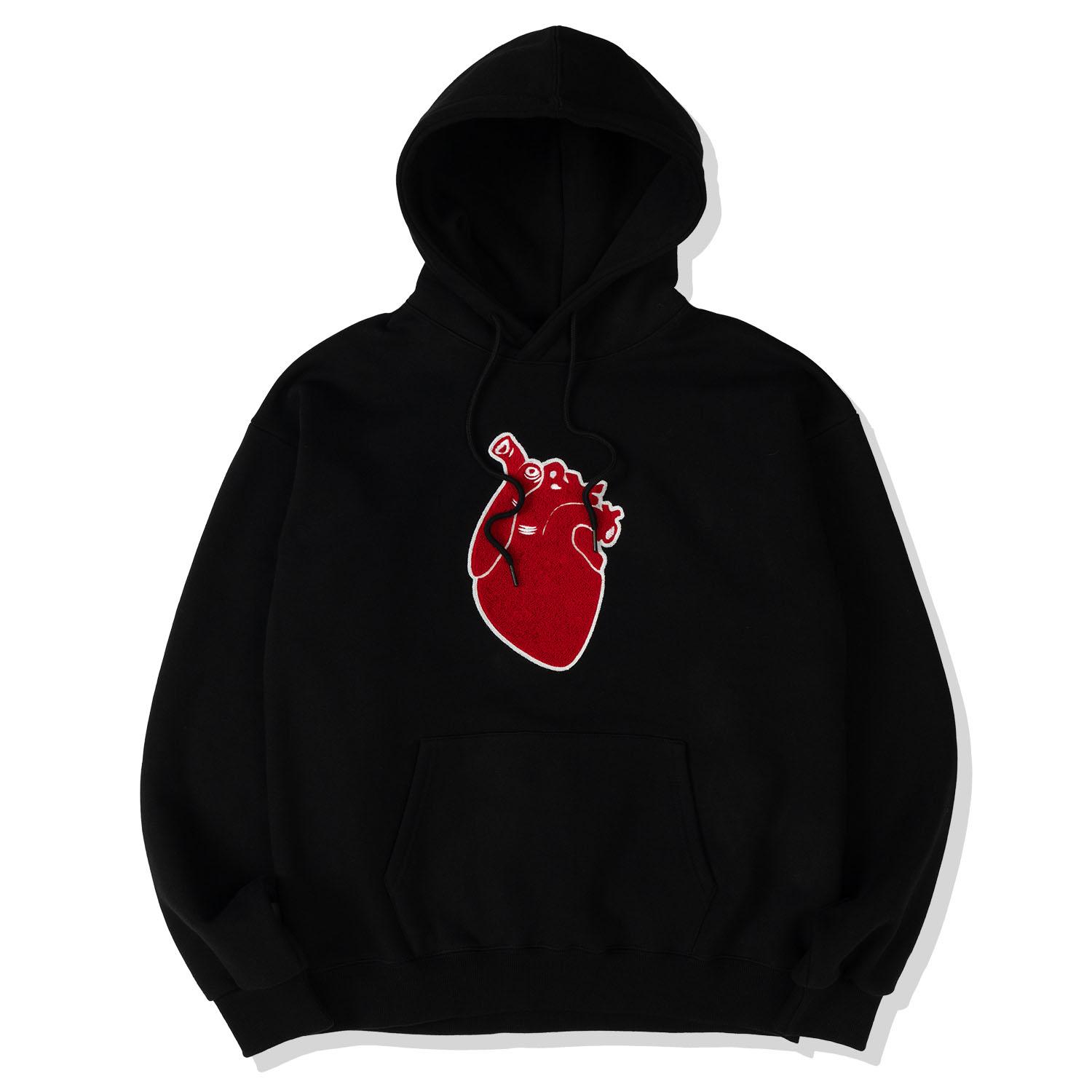 Dolki Boucle Heart Heavy Fleece Hoodie Black M