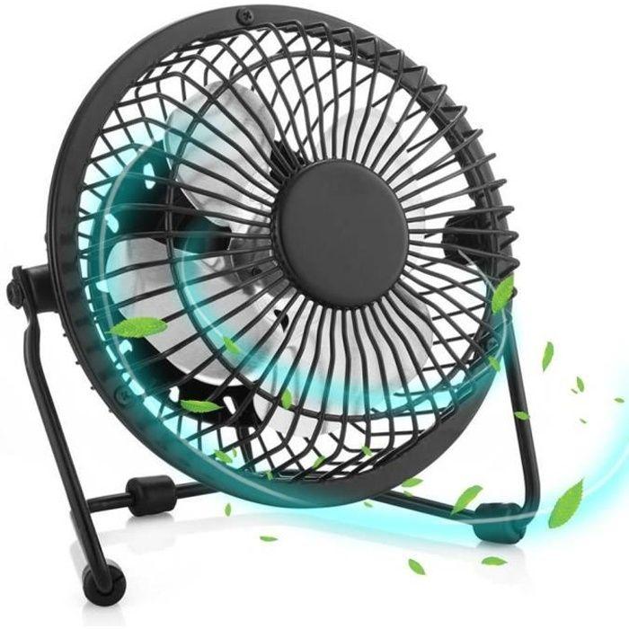 Desk Fan - EFCONNECTION - Mini USB Silent - 360° Swivel - Black