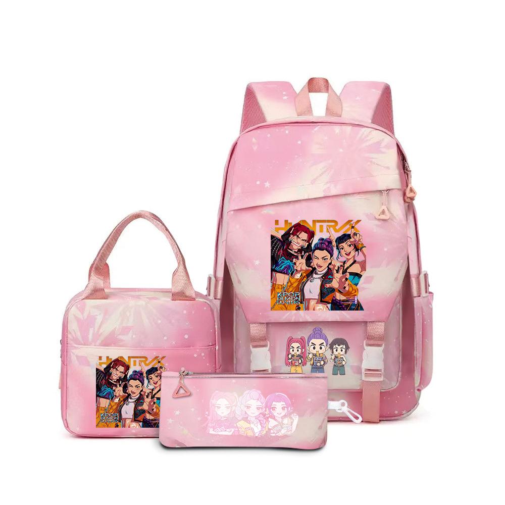 Witch Hunters Three-Piece Backpack Kpop Demon Unters Printed Backpack Lunch Bag