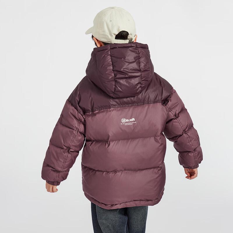 Boy s Two-Tone Hooded Winter Down Jacket 120