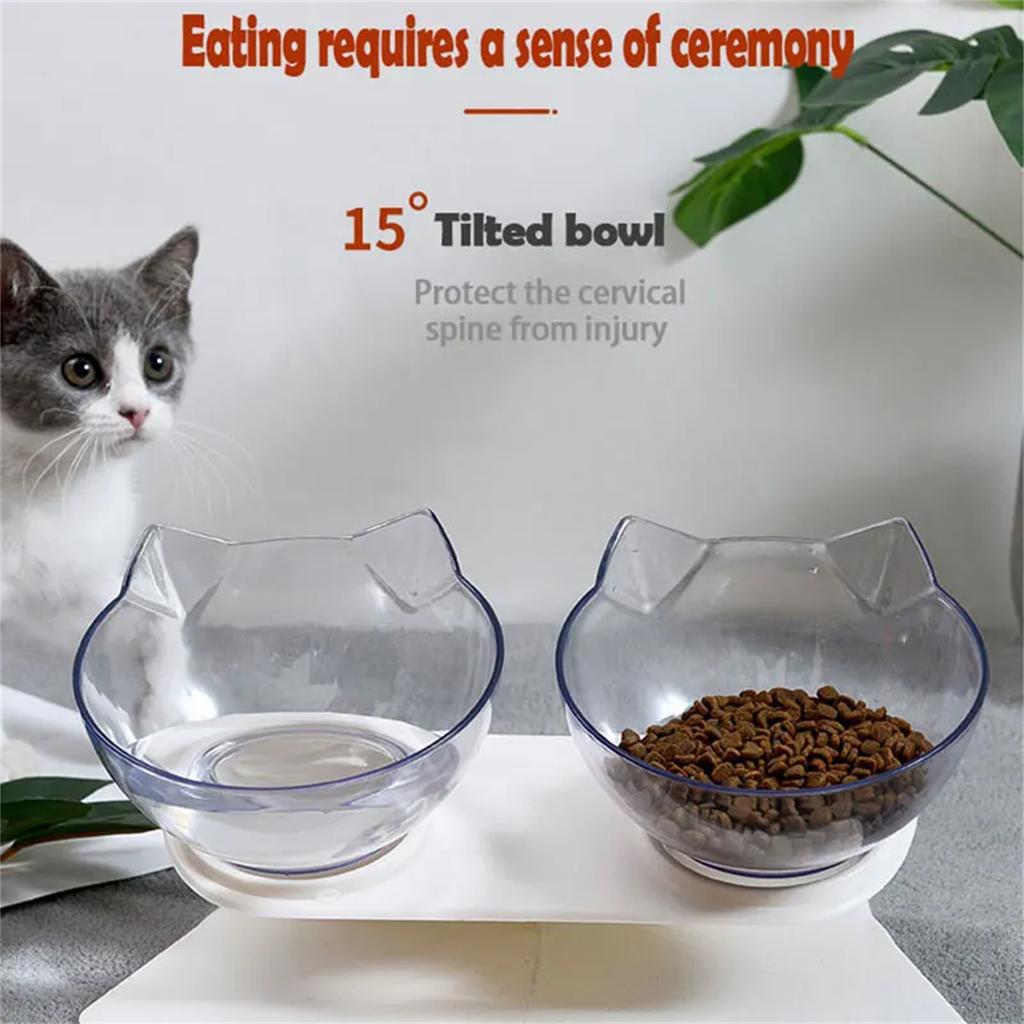 1pc  Anti slip dual cat bowl, dog bowl with holder, pet feeding, cat water bowl, cat food, pet bowl, dog feeder