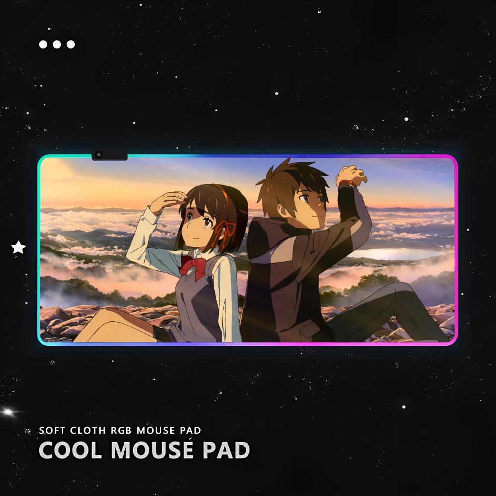 That Say Your Name Коврик для мыши RGB Игровой для ПК Клавиатура LED Светящийся коврик для мыши Коврики Резиновый Милый Мультяшный Игровой Компьютер csgo lol pubg RGB600x300x3mm gray