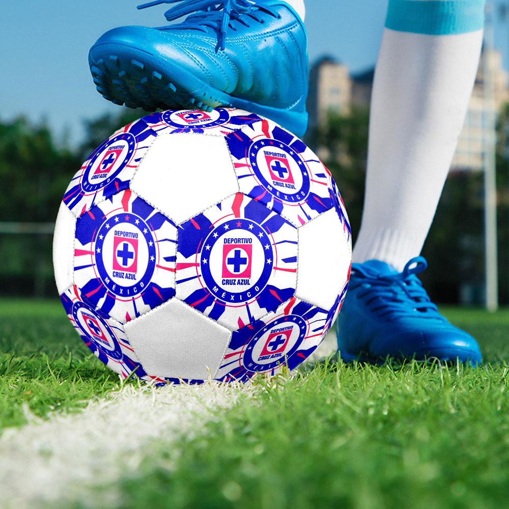Cruz Azul Size 5 Soccer Ball, Machine-Stitched PVC, Durable & High Bounce, All Ages Fit, Fan Merchandise, Matches & Outdoor Use.