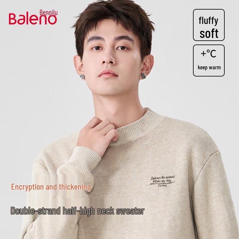 

Baleno Men s Fleece Lined Double-Strand Turtleneck Sweater XL