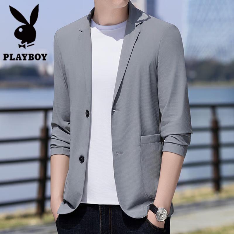 PLAYBOY Men s Summer Lightweight Cooling Sun Protection Casual Suit Jacket 170