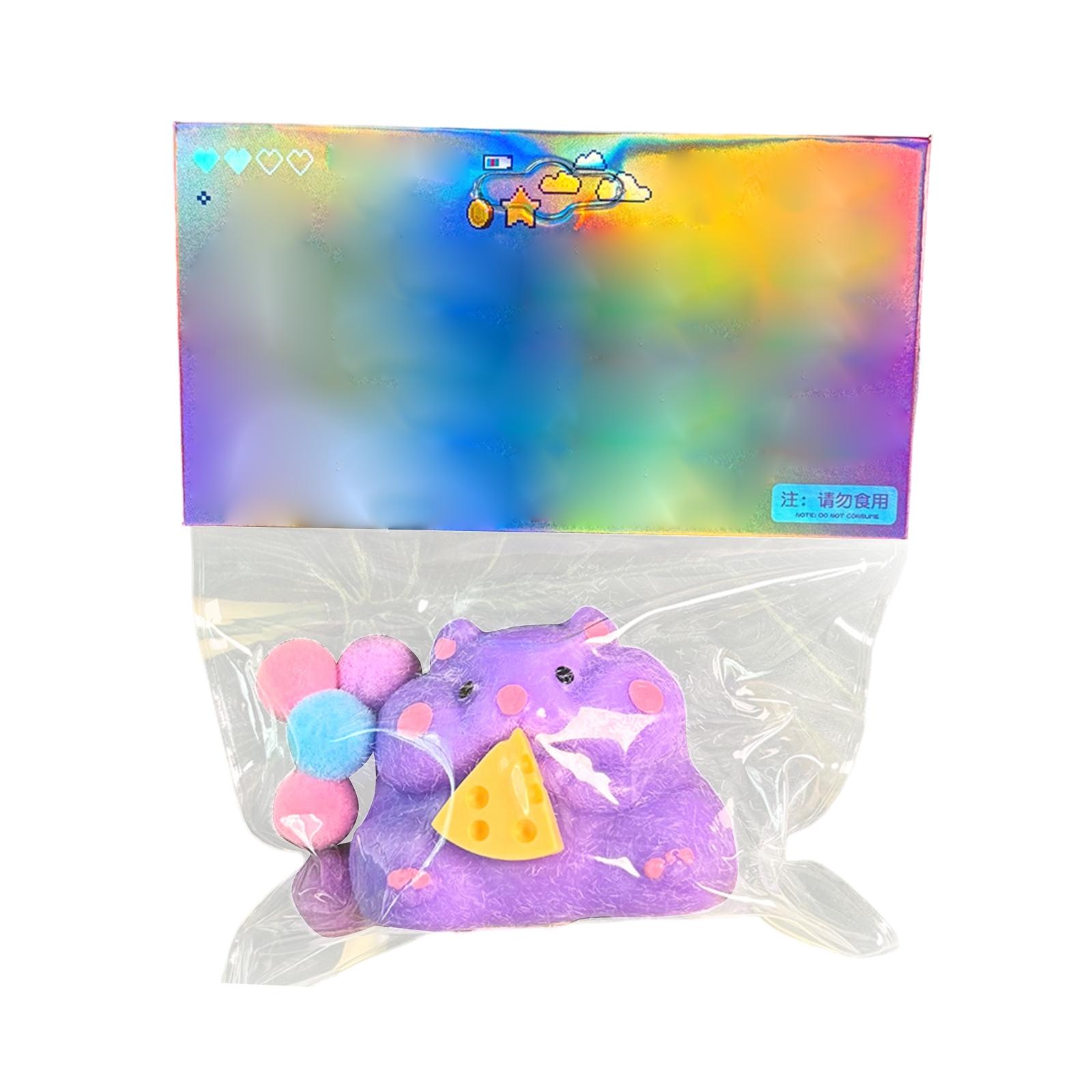 

Colorful And Cute Hamster Cheese Toy, Stress-Relieving Slow Toy, Suitable As A Children s Gift. One Size фиолетовый