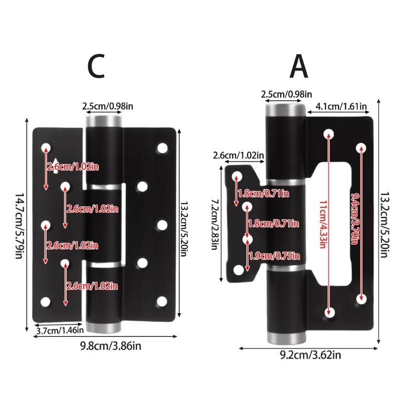 Aluminum Alloys Door Closing Device Automatic Door Closer Concealed Door Hinges Hardware Soft Closing Door Stop