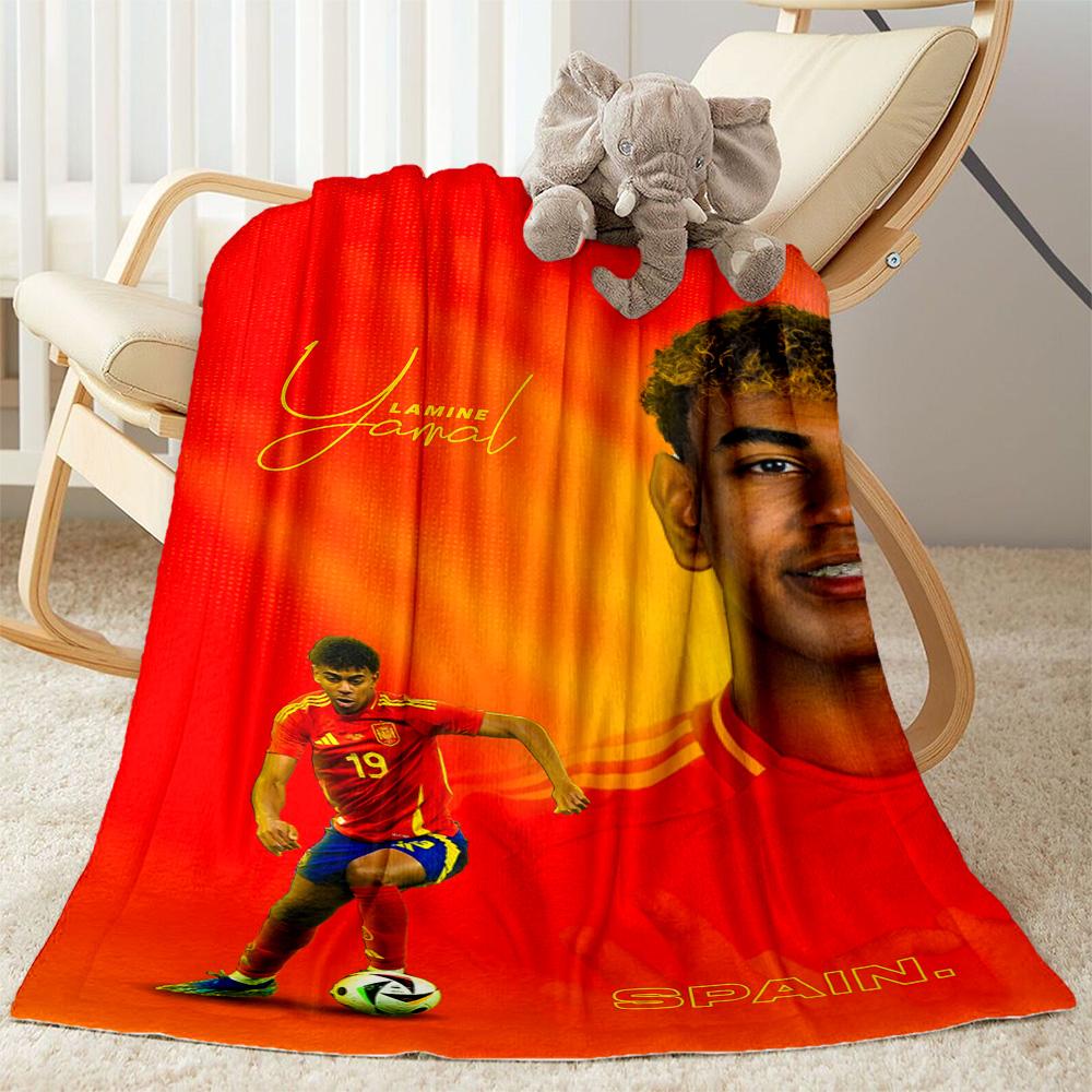 Lamine Yamal's Spain's Soccer Star Blanket Ultra-Soft Suitable for Seaside Picnics Sofa Four Seasons Universal Playful Design
