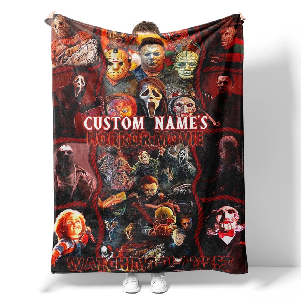 Horror Movie Watching Blanket Halloween Decorations Soft Home Warm Bedspreads