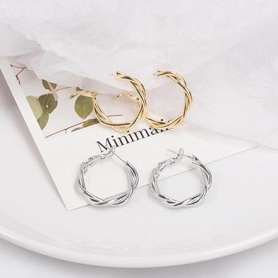 925 Silver Needle Round Celebrity Ear Clip Earrings - 2023 French Fashion for Women