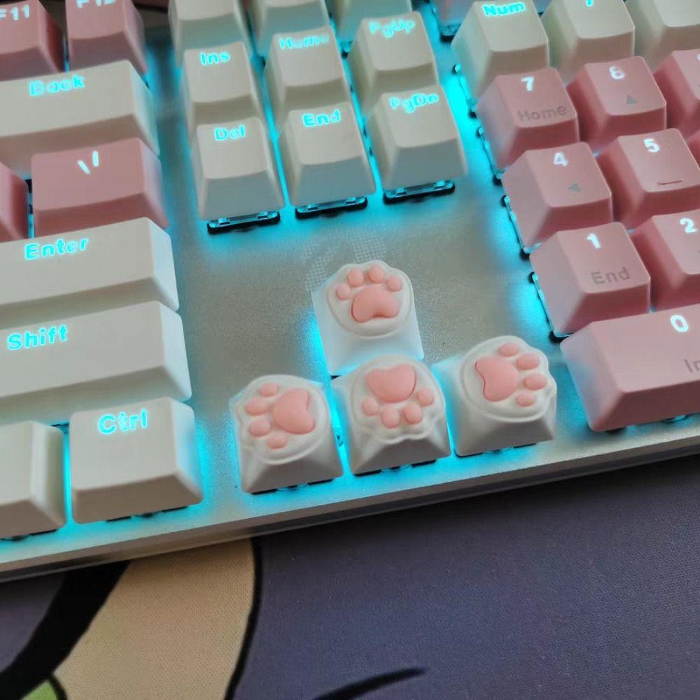 Cat Paws Corgi Buttock Pink Cat Claw Keycap Key Chain  Mechanical Keyboard