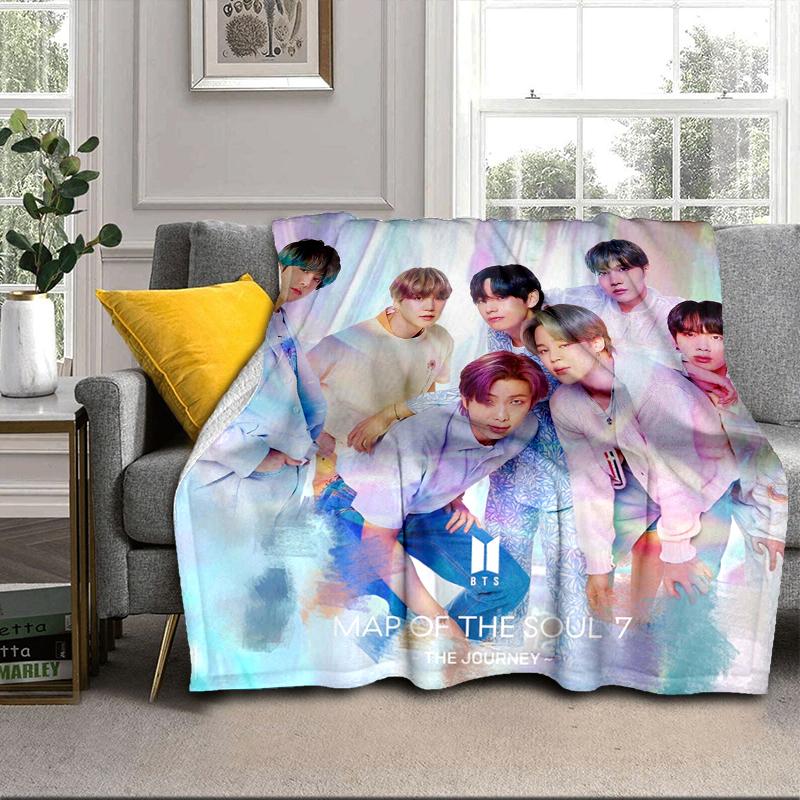 K-pop music group Blanket Flannel Blanket for bed, sofa, Camping, Hiking, Picnic Essentials, gift for family Fan gifts