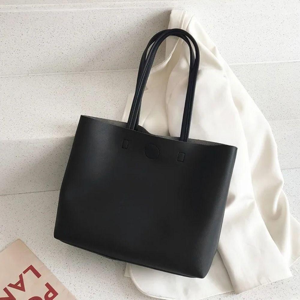 Pu Leather Sweet Shoulder Bag Minimalist Design Luxury Handbag Elegant Underarm Tote Bag  Party