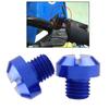 2pcs M10x1.25 Rearview Mirror Screw Hole Plug Screw Bolt Blue Positive, 10mm