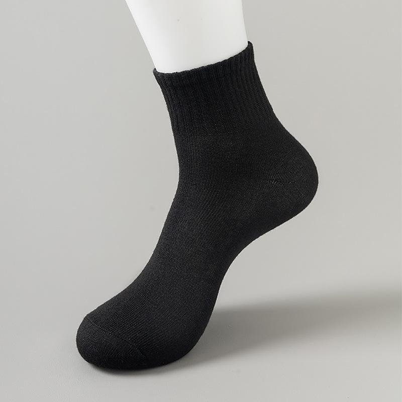 Men's Spring and Autumn Pure Color Leisure Tube Cotton Socks