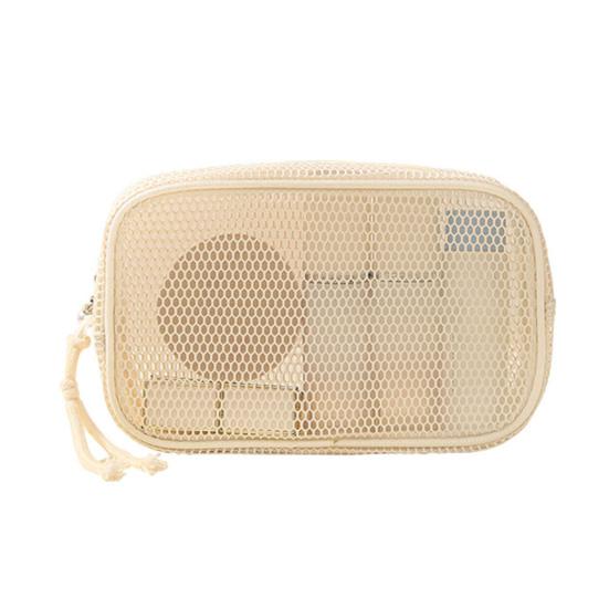 Mesh Cosmetic Bag Portable Travel Makeup Organizer Breathable Zippered Toiletry Pouch