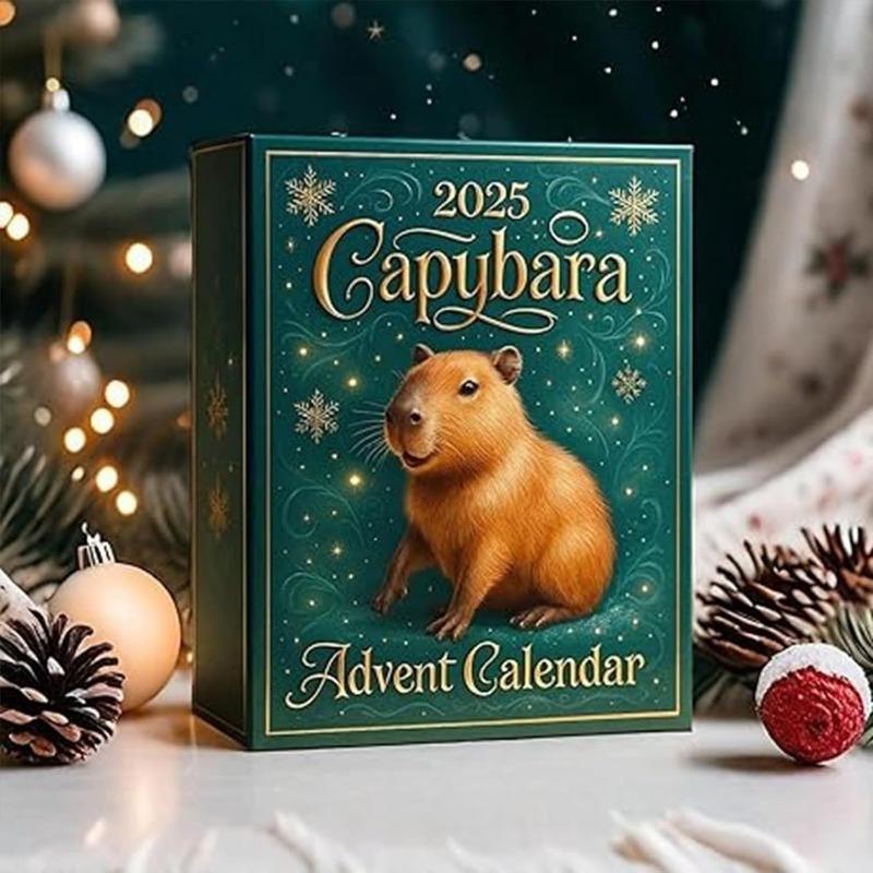 Capybara Advent Calendar 2025,24 Days Christmas Advent Countdown Calendar, 24 PCS Capybaras Animal Pendant Surprises for Christmas Tree Decoration