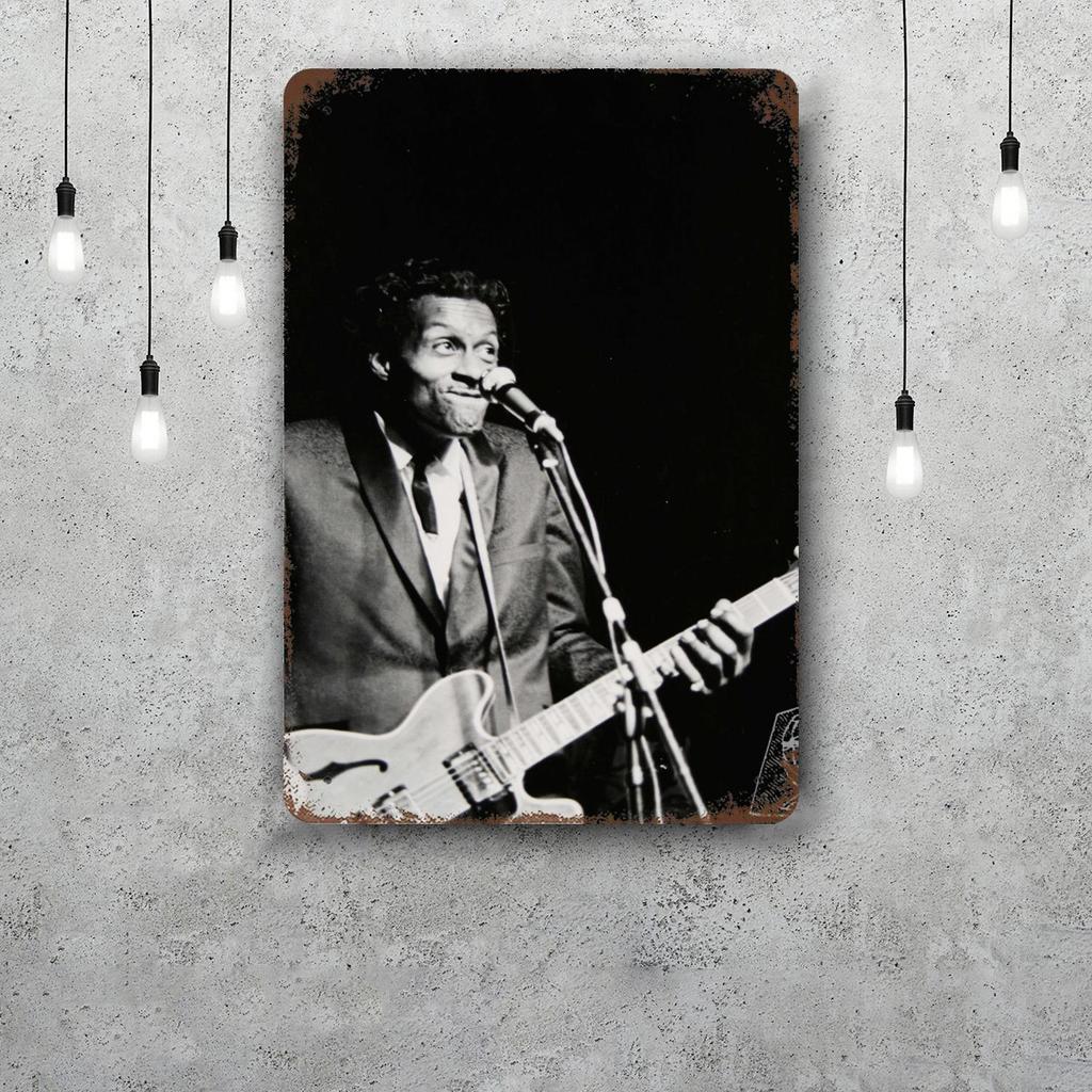 Chuck Berry Band Decor Poster Vintage Tin Sign Metal Sign Decorative Plaque for Pub Bar Man Cave Club Wall Decoration