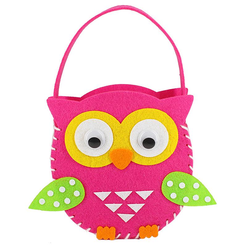 Non-Woven Fabric DIY Sewing Handbag Children Craft Toy Cartoon Animal Flower Butterfly Handmade Sewing Bag Educational Toys