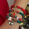 SHIXIN Cute Christmas Series Tree Snowflake Snowman Pendant Bracelet Set Women Adjustable Crystal Bead Chain Rope Chain Bracelet