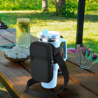 Water Bottle Pouch Adjustable Strap Portable Carrier Bag with Phone Pocket for Walking
